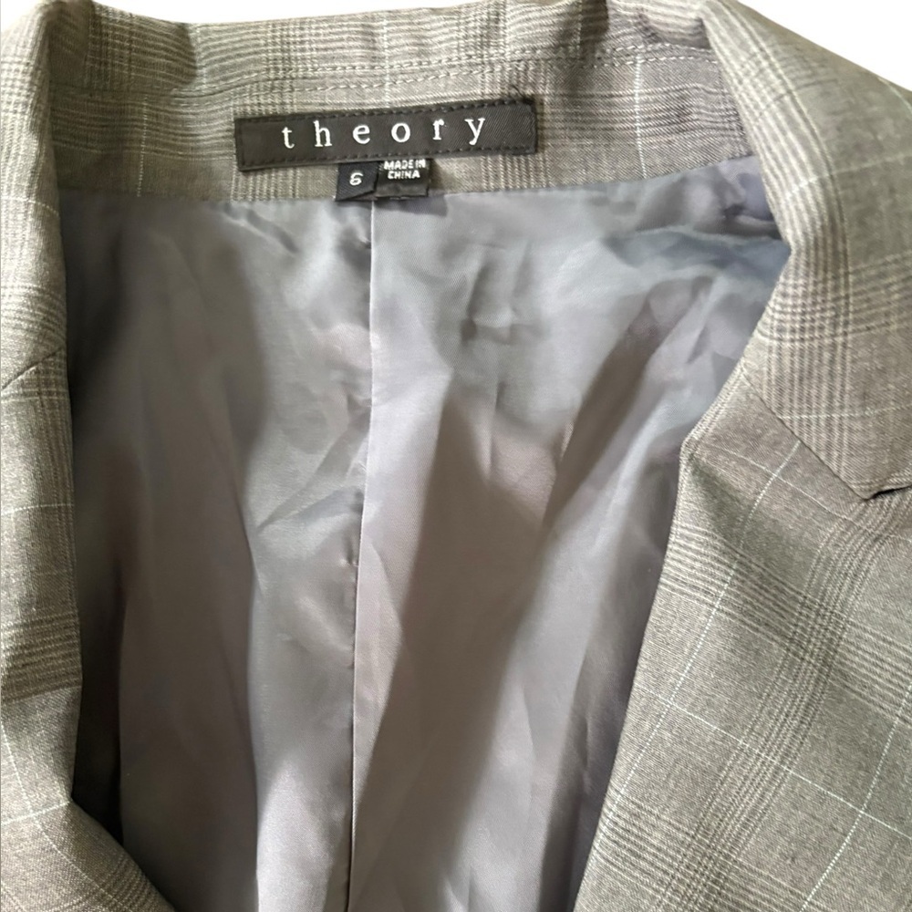 Theory Gray Wool Fully Lined Button Blazer Jacket… - image 5
